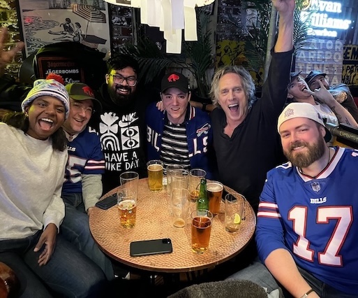 Manchester Bills Backers watching a game together at the Brotherhood